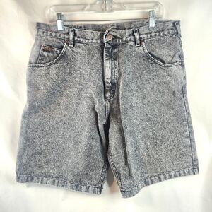Vintage Lee Shorts Mens 38 Gray Denim Acid Wash Relaxed Fit Jean Jorts USA Made